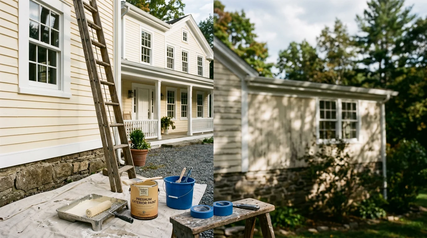 Interior painter applying premium finish to residential wall