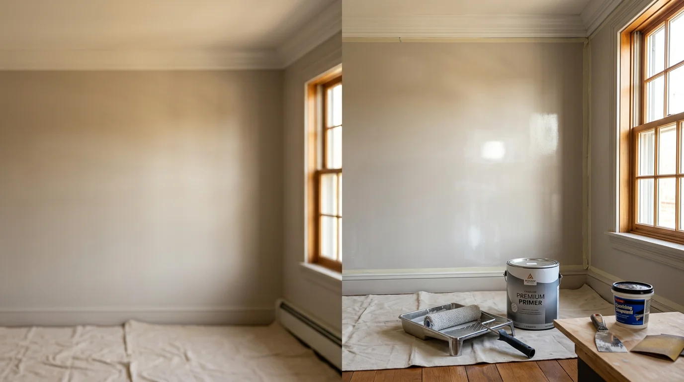 Freshly painted interior living room in a Kerhonkson home, showing smooth walls, clean trim lines, and an even finish on the ceiling. Owner-operated interior painting work by Reliably Yours LLC in the Hudson Valley.